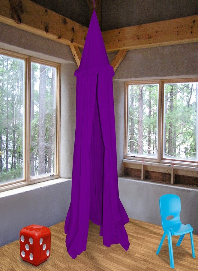 Next Day Art Hanging Canopy Play Tent Without Mat for Kids and Adults Portable Foldable Pom Pom Hanging Mosquito for Girl and Boy Tent House Indoor and Outdoor- Dark Purple - Image 2